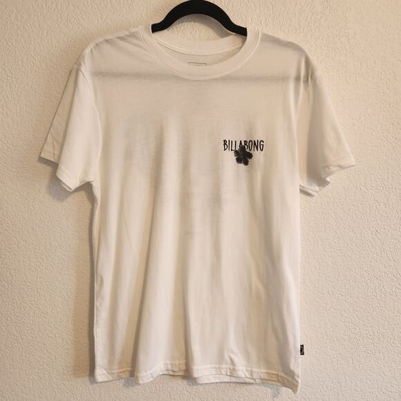 Billabong Men's Size X-Small Black/White Flower Crown Skull T-shirt New - Picture 2 of 5